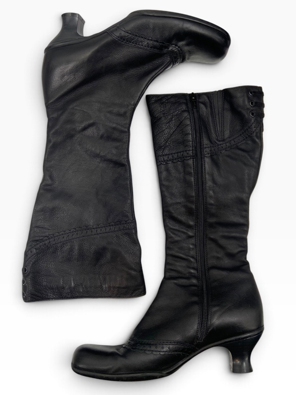 La Canadienne Waterproof Kitten Heel Boots Black 8